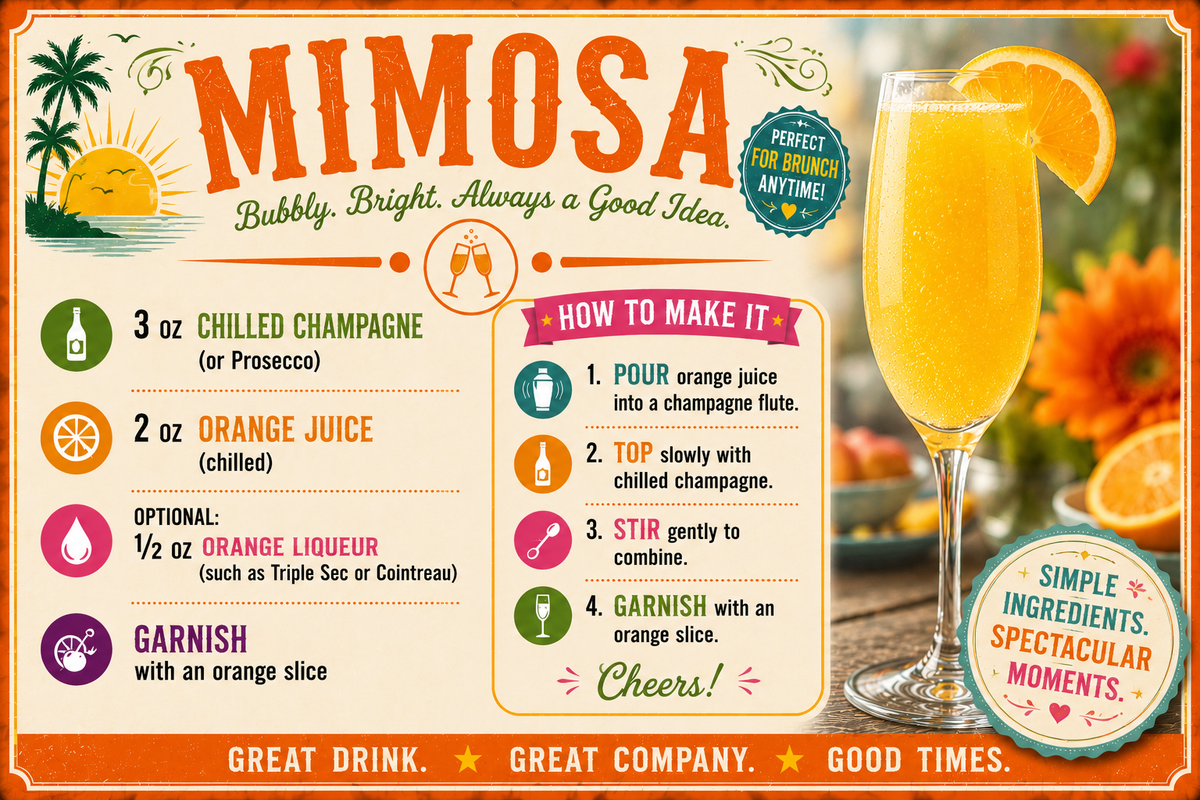 MIMOSA RECIPE MAGNET