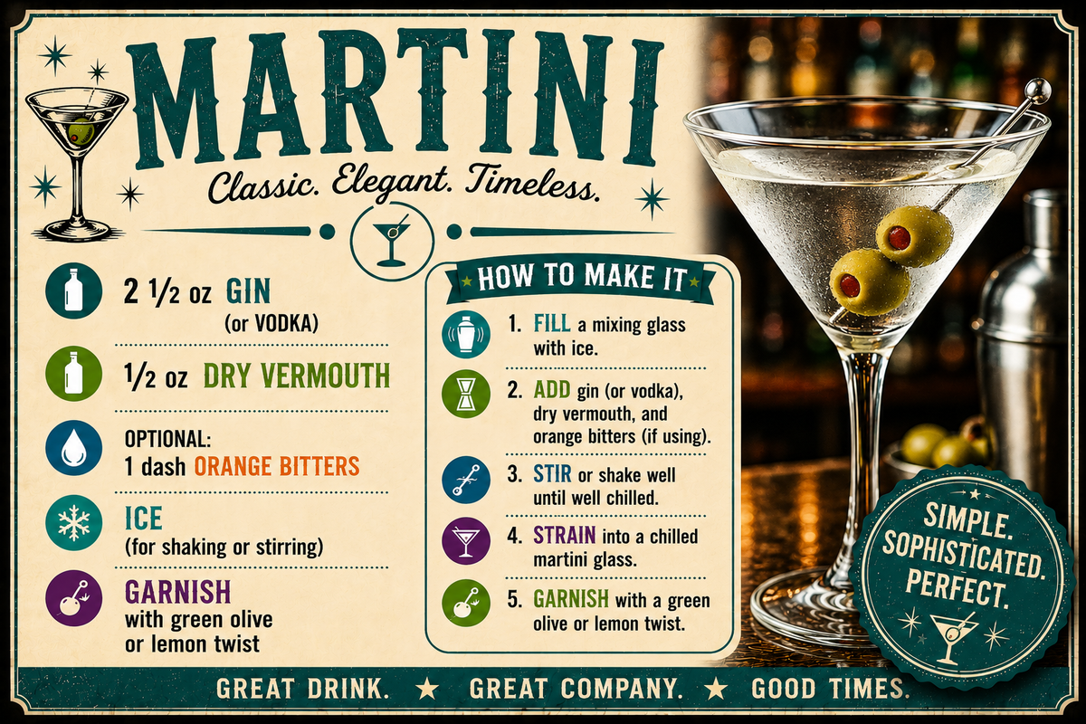 MARTINI RECIPE MAGNET