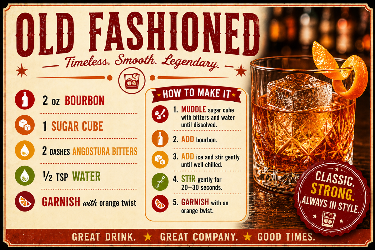 OLD FASHIONED RECIPE MAGNET