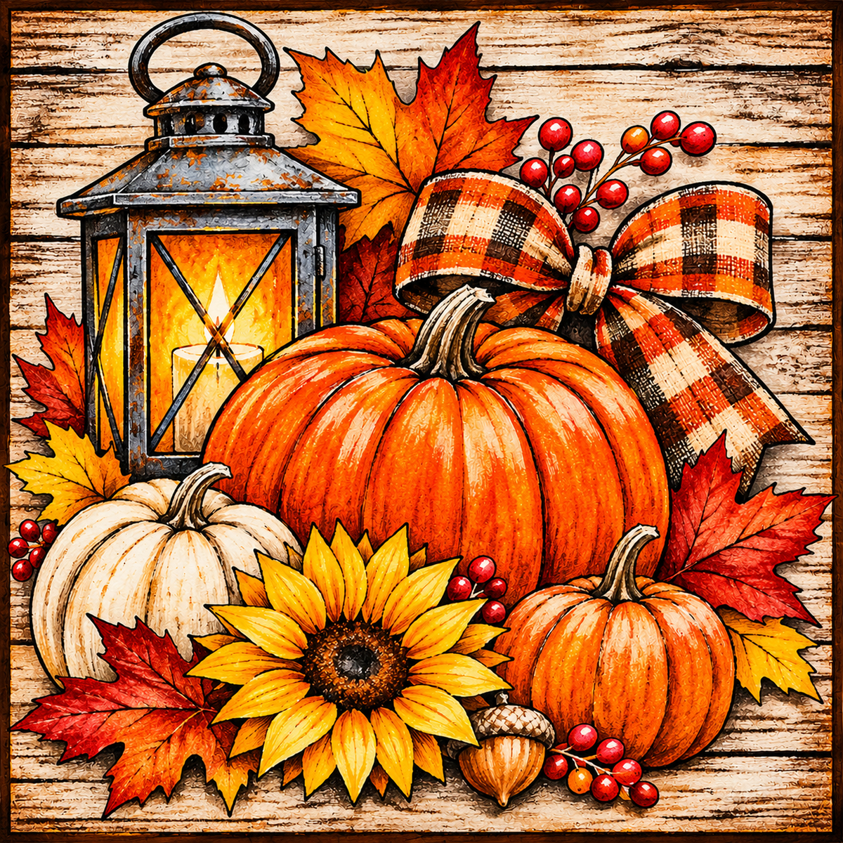 2 pk. Rustic Autumn Pumpkin Coaster – Fall & Thanksgiving Decor