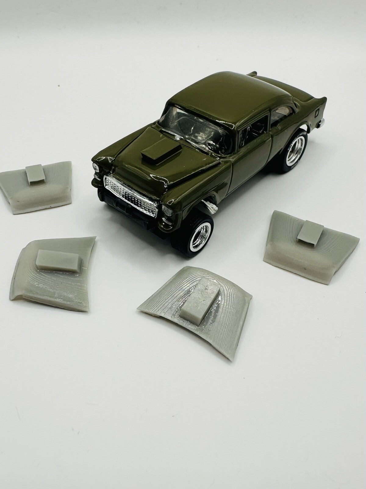 55 Chevy gasser Hood And Scoop (3D printed Resin)