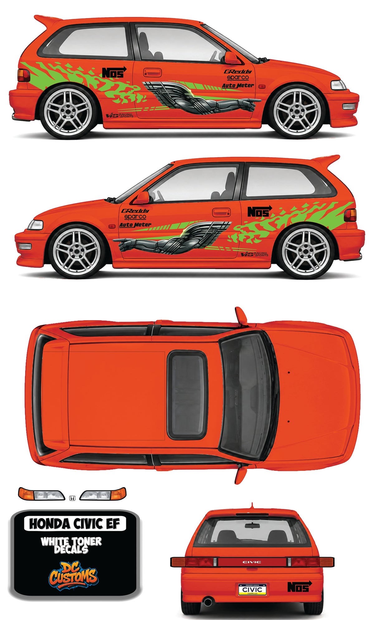 HONDA CIVIC EF DECALS
