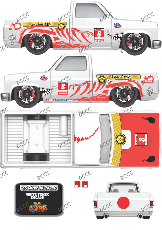 83 CHEVY SILVERADO (WHITE TONER) DECALS BUSHI REX