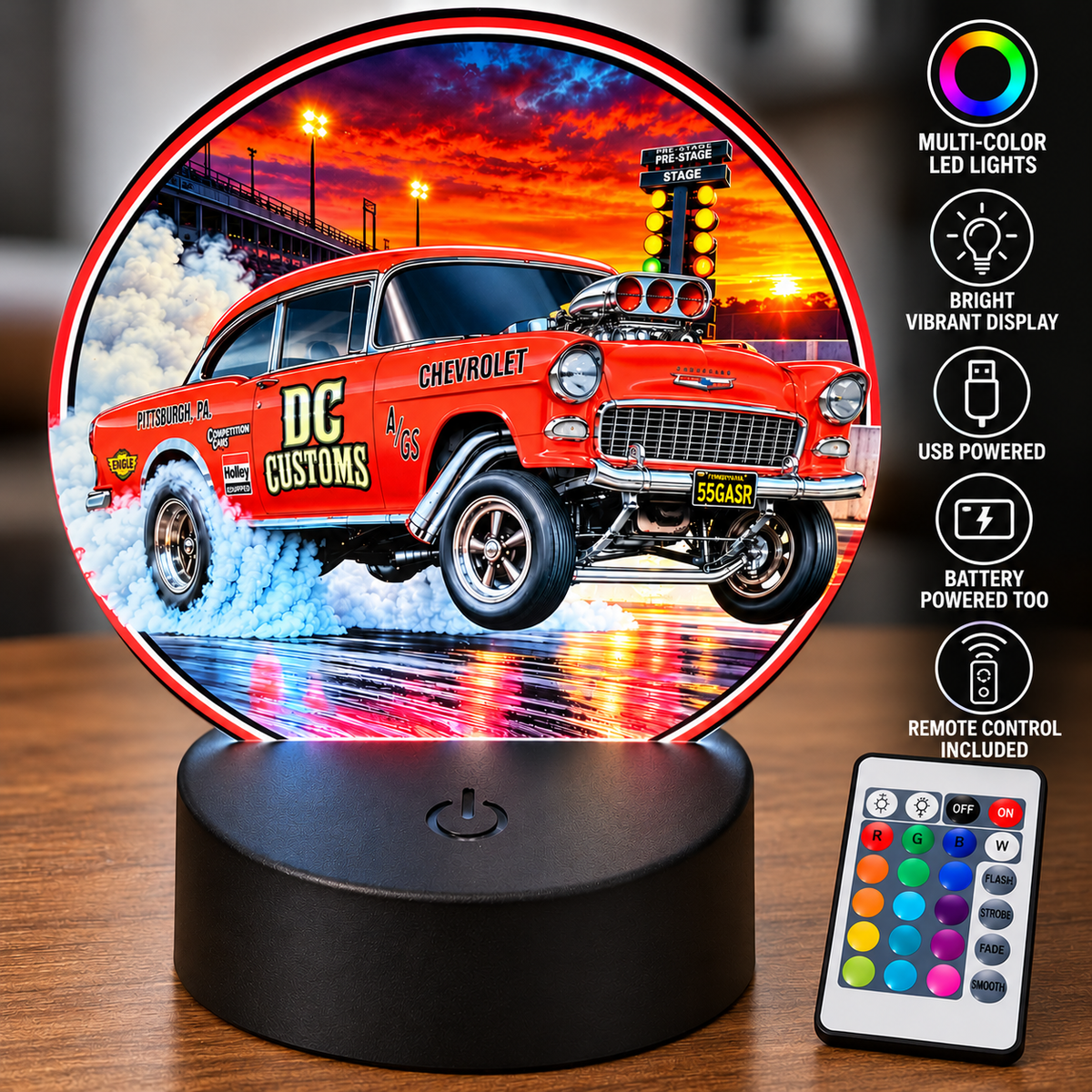 DC CUSTOMS 55 CHEVY BEL AIR GASSER LED DISPLAY