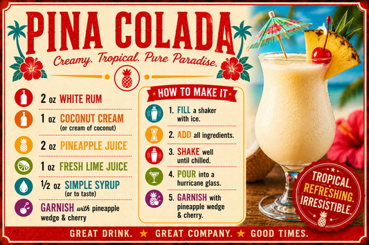 PINA COLADA RECIPE MAGNET
