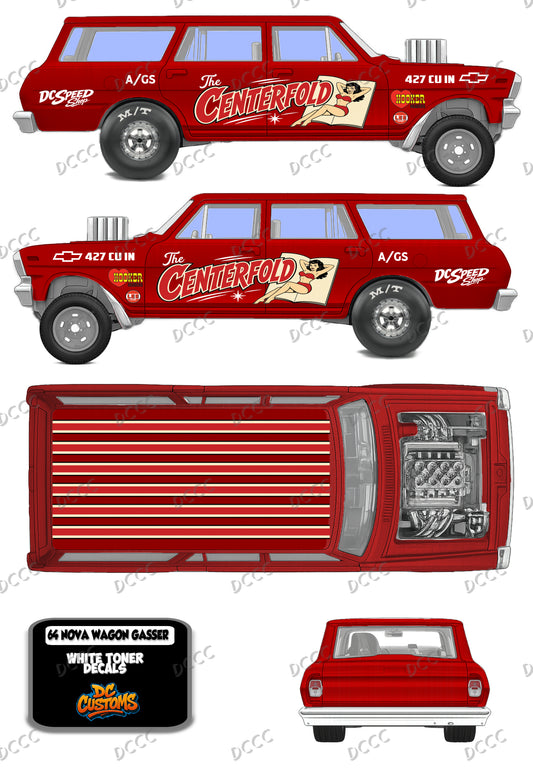 NOVA GASSER (WHITE TONER) DECALS "THE CENTERFOLD"