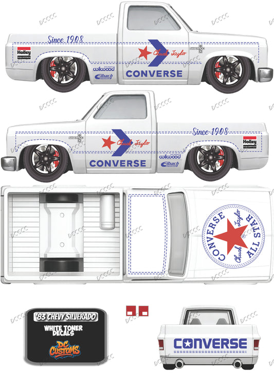 83 CHEVY SILVERADO (WHITE TONER) DECALS CONVERSE