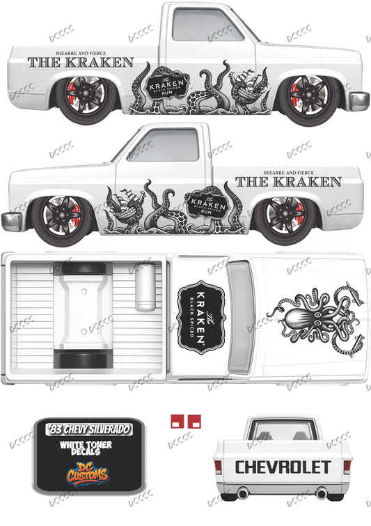 83 CHEVY SILVERADO (WHITE TONER) DECALS KRAKEN