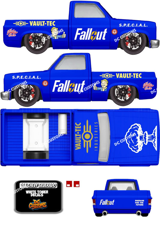 83 CHEVY SILVERADO (WHITE TONER) DECALS FALL0UT