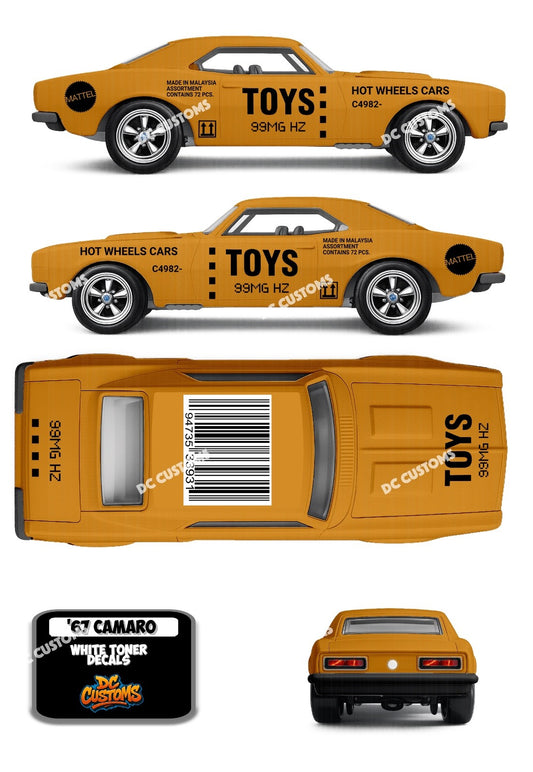 67 CAMARO (WHITE TONER) DECALS CASE