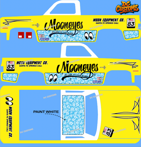 83 CHEVY SILVERADO (WHITE TONER) DECALS MOON EQUIPMENT