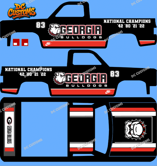 83 CHEVY SILVERADO (WHITE TONER) DECALS GA BULLD0GS