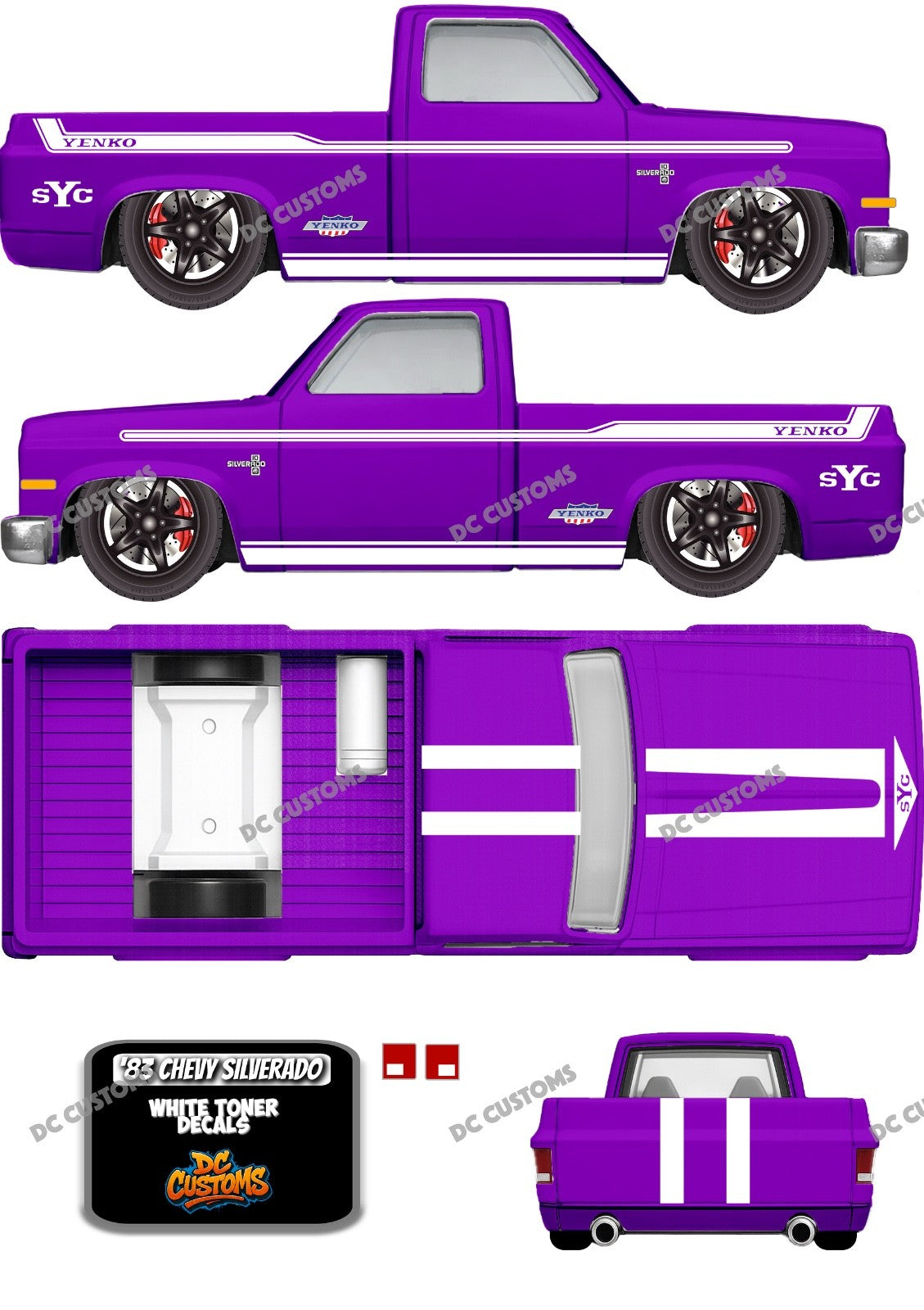 83 CHEVY SILVERADO (WHITE TONER) DECALS YENK0