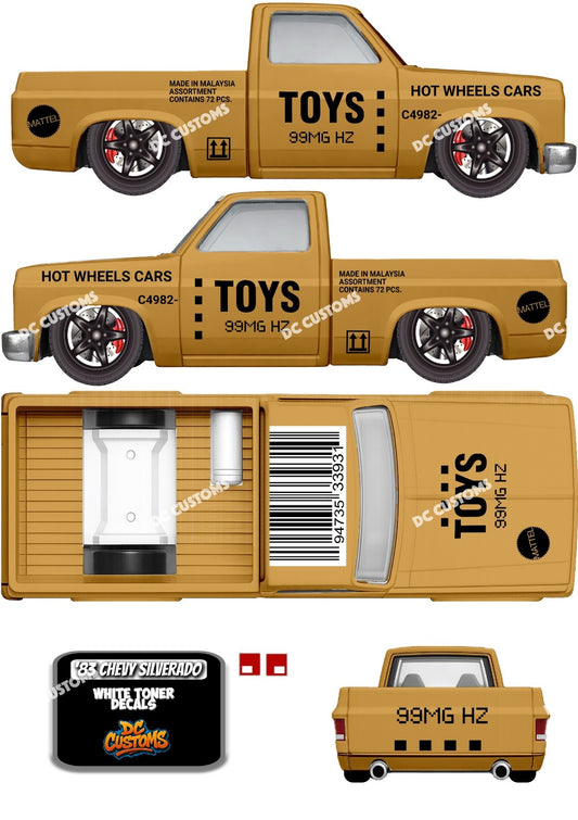 83 CHEVY SILVERADO (WHITE TONER) DECALS CASE