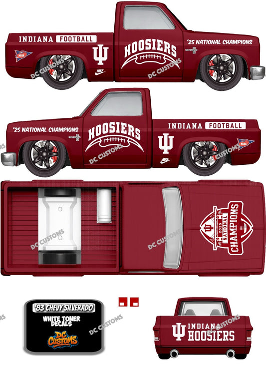 83 CHEVY SILVERADO (WHITE TONER) DECALS INDIANA H00SIERS