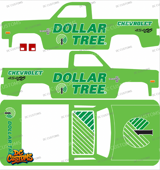83 CHEVY SILVERADO (WHITE TONER) DECALS DOLLAR TREE