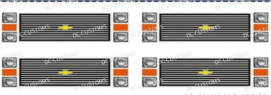 83 CHEVY SILVERADO (WHITE TONER) DECALS  FOUR GRILLS