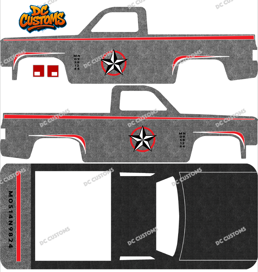 83 CHEVY SILVERADO (WHITE TONER) DECALS MILITARY ROD