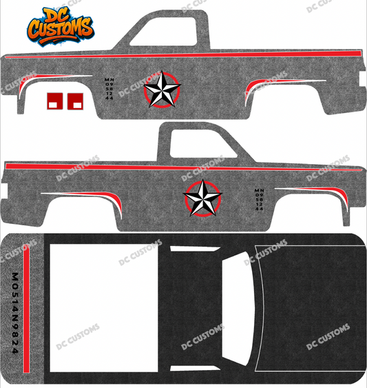 83 CHEVY SILVERADO (WHITE TONER) DECALS MILITARY ROD