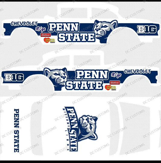 55 CHEVY GASSER (WHITE TONER) DECALS PENN STATE
