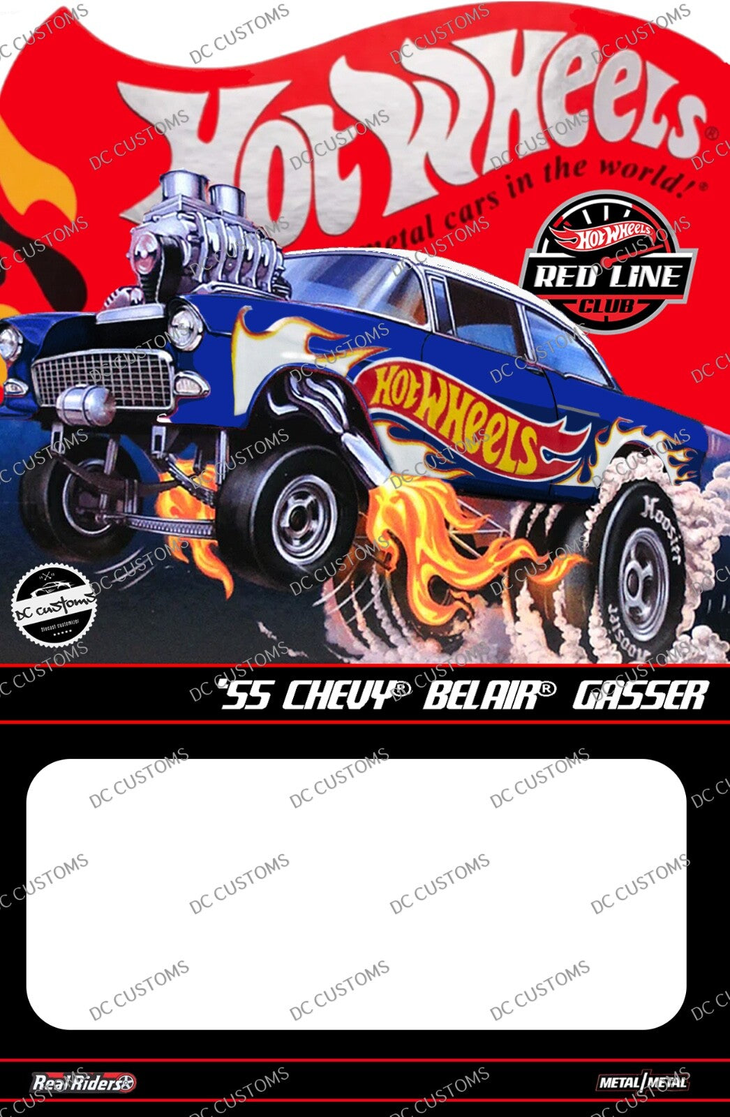 CUSTOM CARD FOR HW 55 CHEVY GASSER DISPLAY CASE