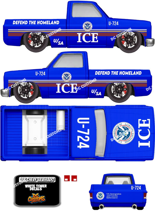 83 CHEVY SILVERADO (WHITE TONER) DECALS ICE